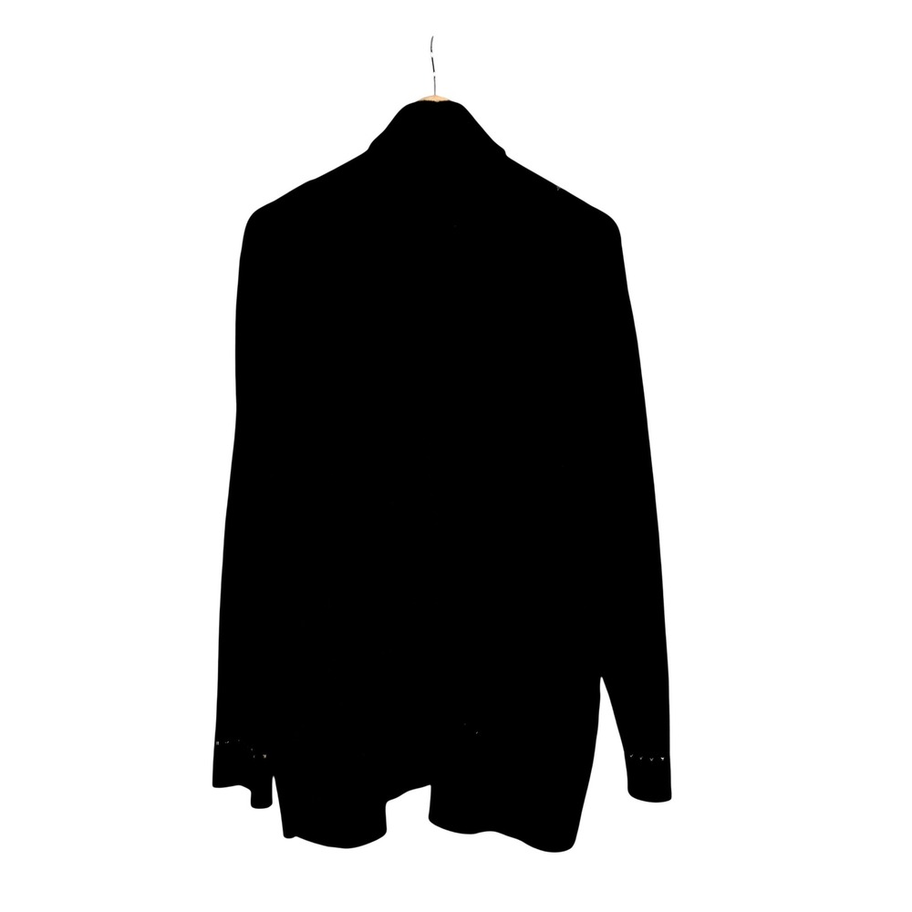 89th + Madison Black Studded Open Front Knit Cardigan Sweater Size 2X Gothic - Picture 5 of 11